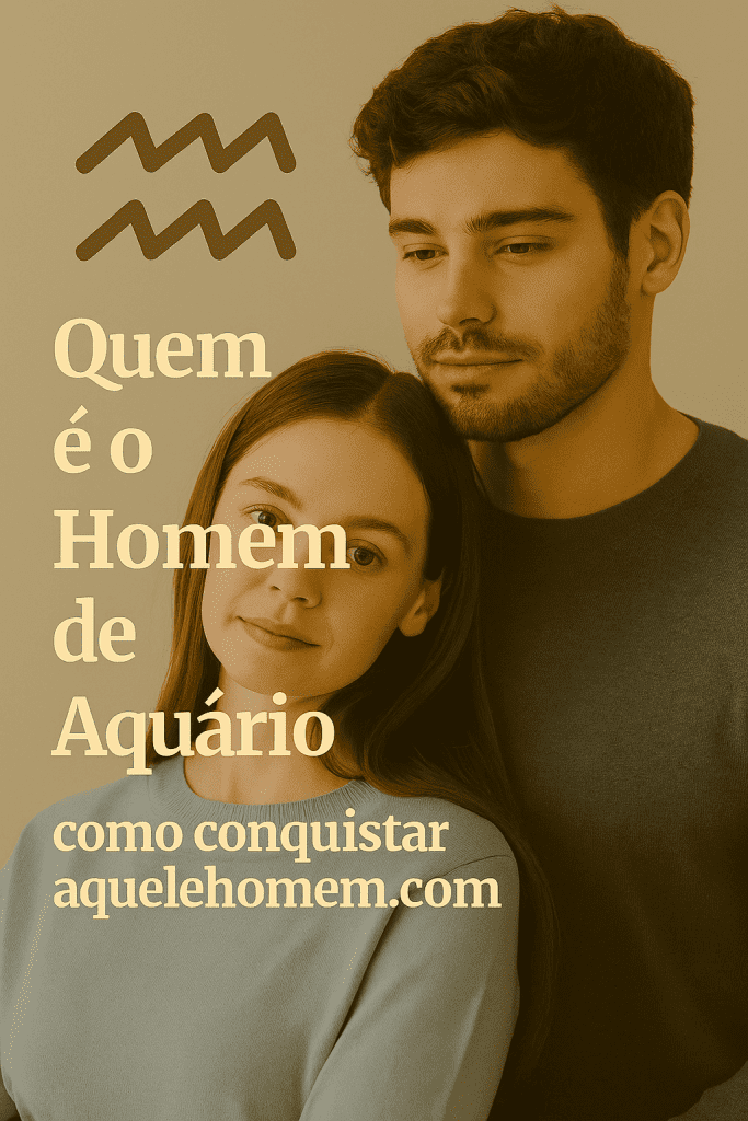 Casal com a frase: quem é o homem de aquário