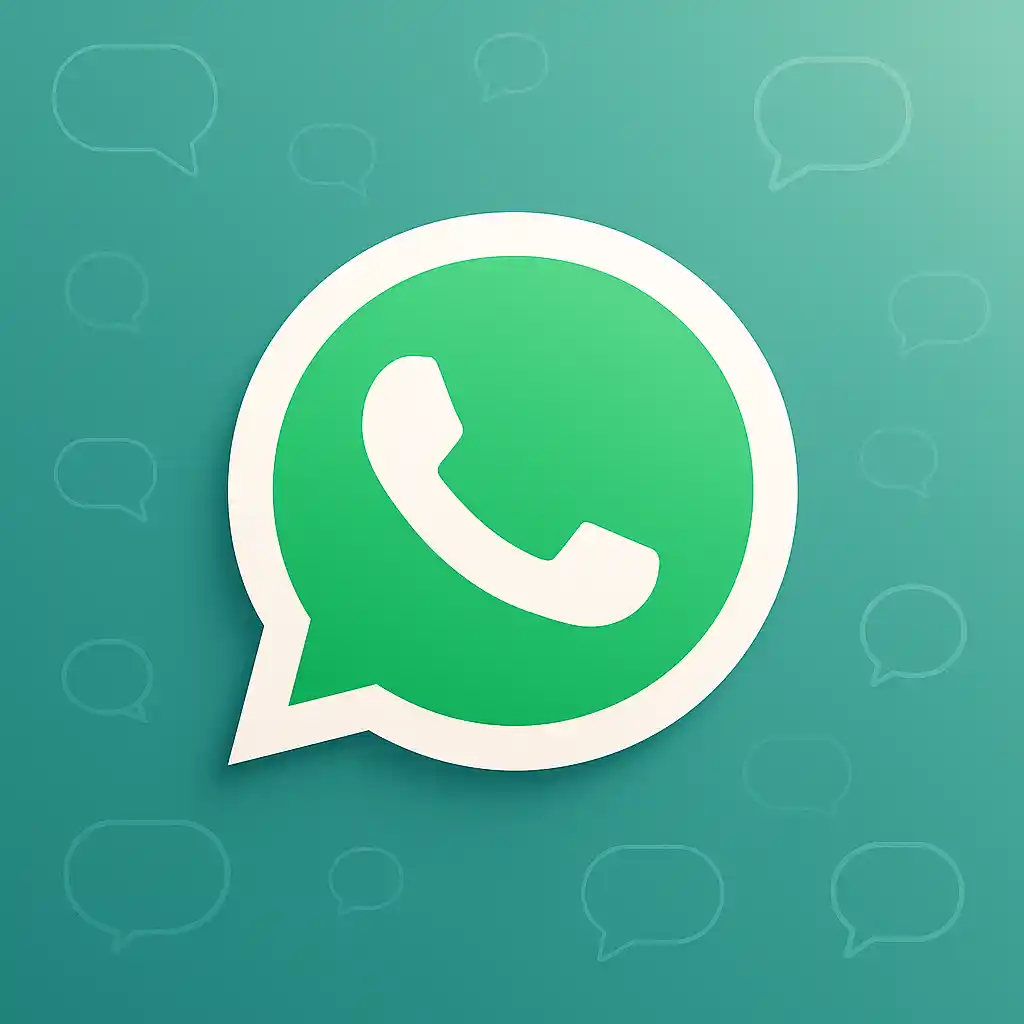 Interface de conversa do WhatsApp com elementos visuais sutis que representam liberdade, criatividade e comunicação inteligente, simbolizando por que o WhatsApp é o ponto-chave da conquista para o homem de Aquário.
