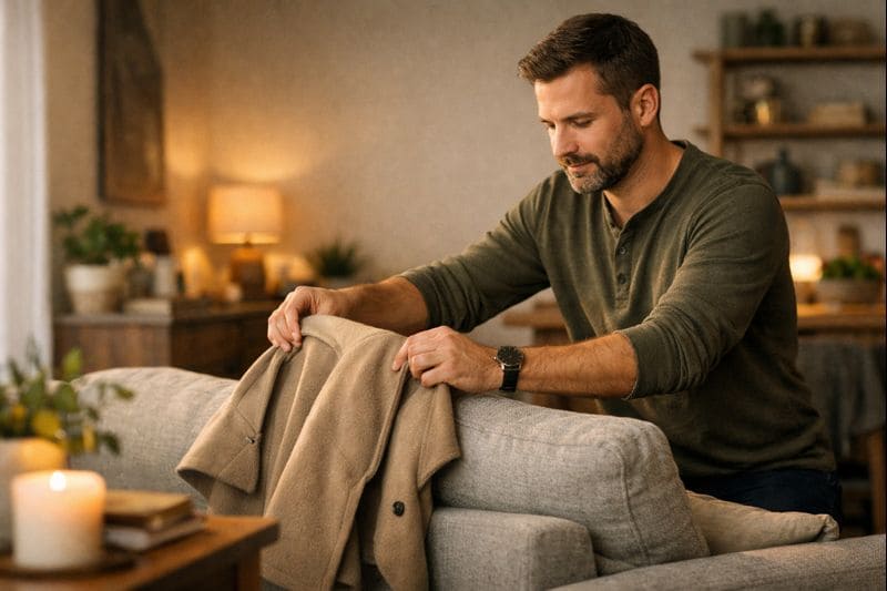 Imagem realista que representa sinais claros de interesse de um homem de Touro, mostrando cuidado silencioso, presença constante e estabilidade emocional.