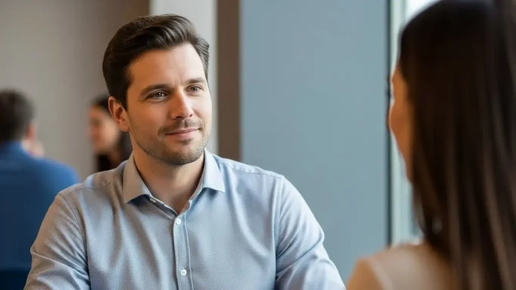 Sinais não verbais de interesse masculino revelados por silêncio confortável, micro sorrisos e atenção inconsciente.