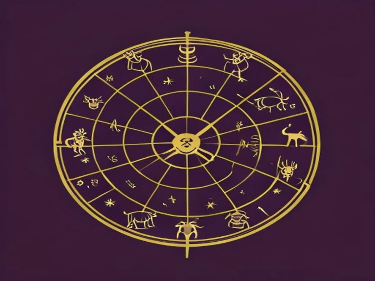 Roda do zodíaco com os doze signos usada para calcular a compatibilidade amorosa