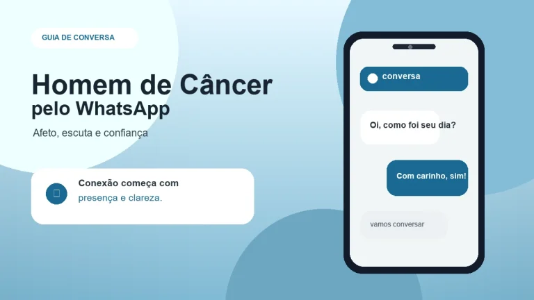 Conversa carinhosa no WhatsApp para criar conexão com um homem de Câncer