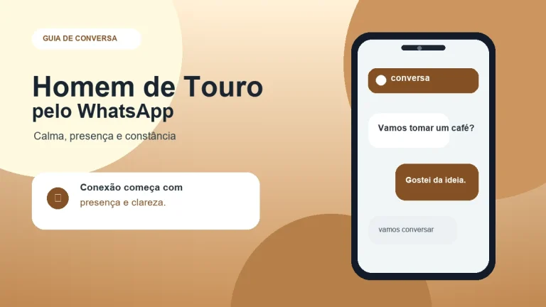 Conversa leve no WhatsApp para criar conexão com um homem de Touro
